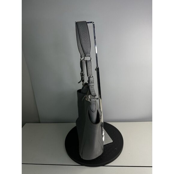 DAMAGED - Coach Rori Silver Stone Gray Granite Pebbled Leather Shoulder C2853 - Picture 3 of 12